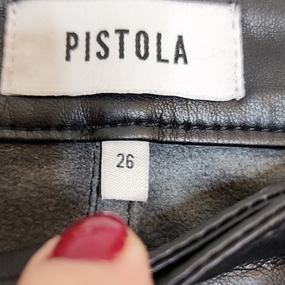 NEW Pistola ALine Vegan Leather Skinny Ankle Jeans Pants Black Revolve Holiday - Picture 13 of 16